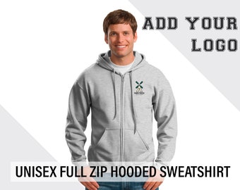 Personalized Full Zip Hooded Sweatshirt | Custom Heavy Blend Zip Up | Gildan