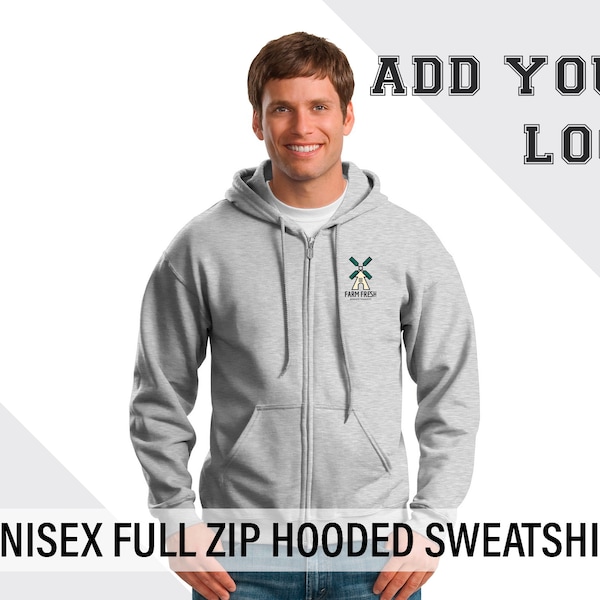 Personalized Full Zip Hooded Sweatshirt | Custom Heavy Blend Zip Up | Gildan