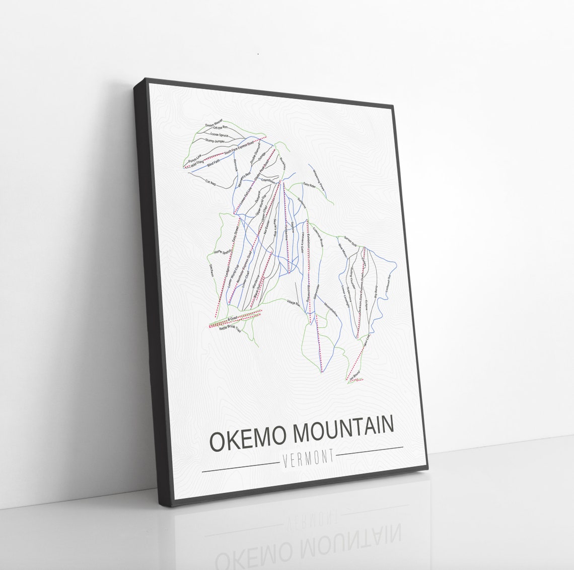 Okemo Vermont Ski Trail Map | Hanging Canvas of Okemo Ski Trail ...