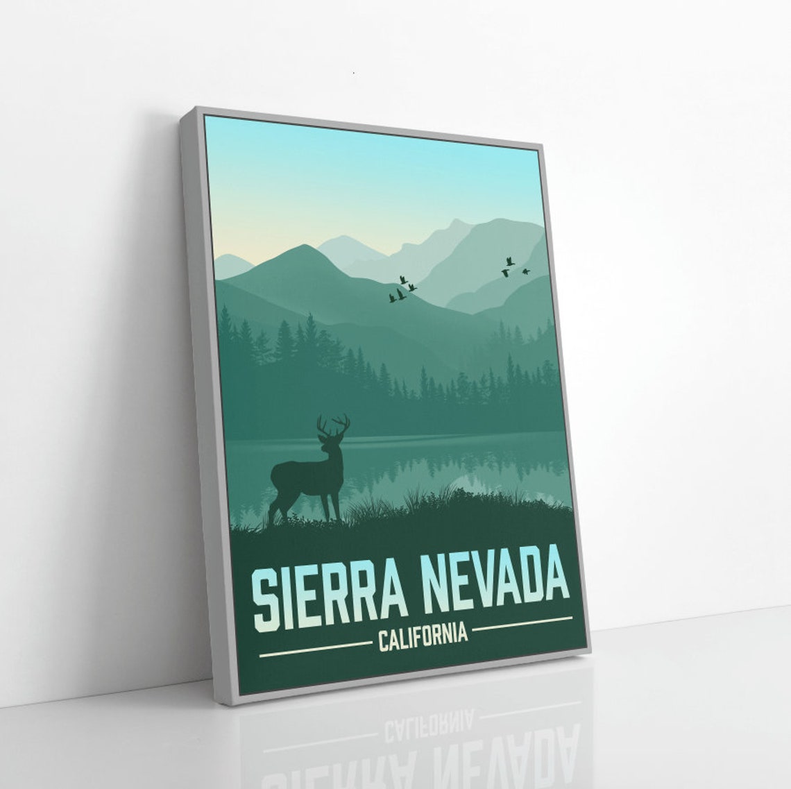 Sierra Nevada California Modern Illustration Print Sierra - Etsy