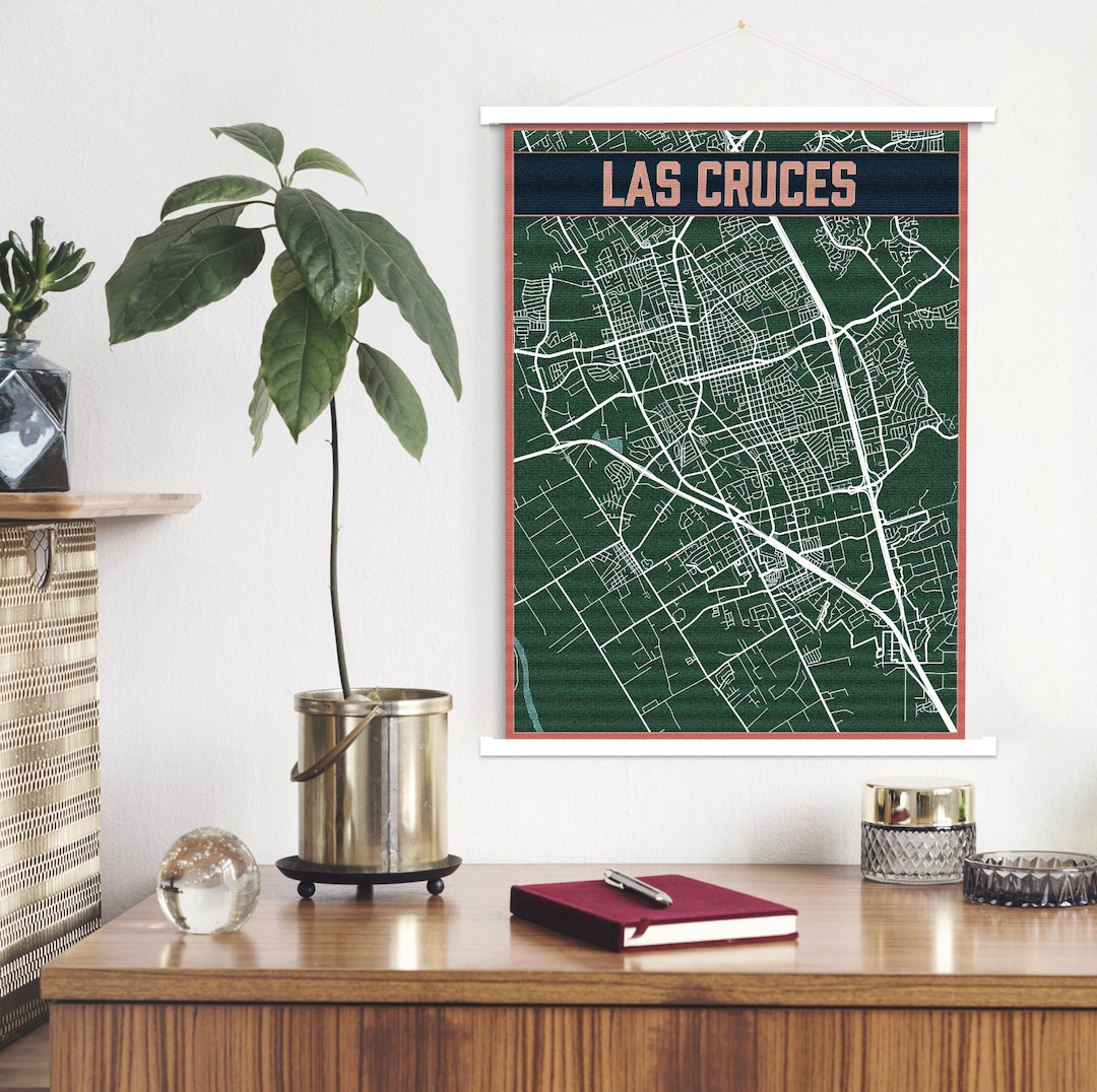 Las Cruces New Mexico City Street Map | Hanging Canvas Map of Las ...