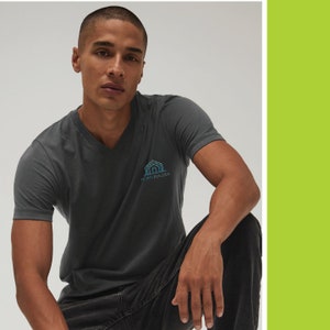 Customizable Logo V-Neck Graphic Tee Shirt | Bella and Canvas Business Logo Tee Shirt