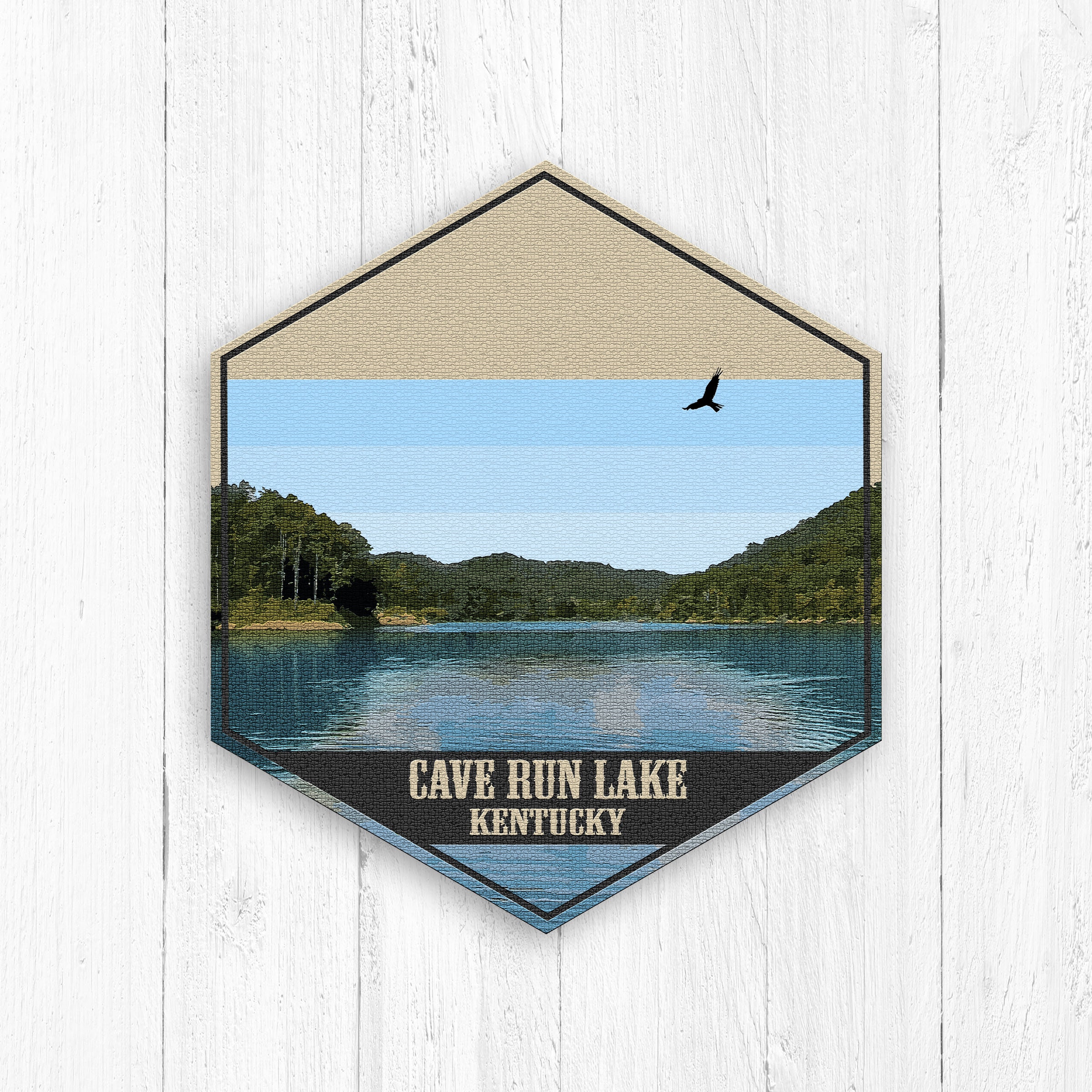Toile hexagonale Cave Run Lake Kentucky, toile Cave Run Lake, impression sur toile Cave Run Lake, toile d'art hexagonale, impression Cave Run Lake Ken