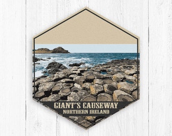 Giant's Causeway Northern Ireland Hexagon Illustration by Printed Marketplace