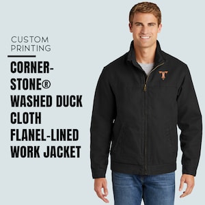 CornerStone® Washed Duck Cloth Flannel-Lined Work Jacket | Custom Work Jacket | Custom  and Comfortable Work Jacket