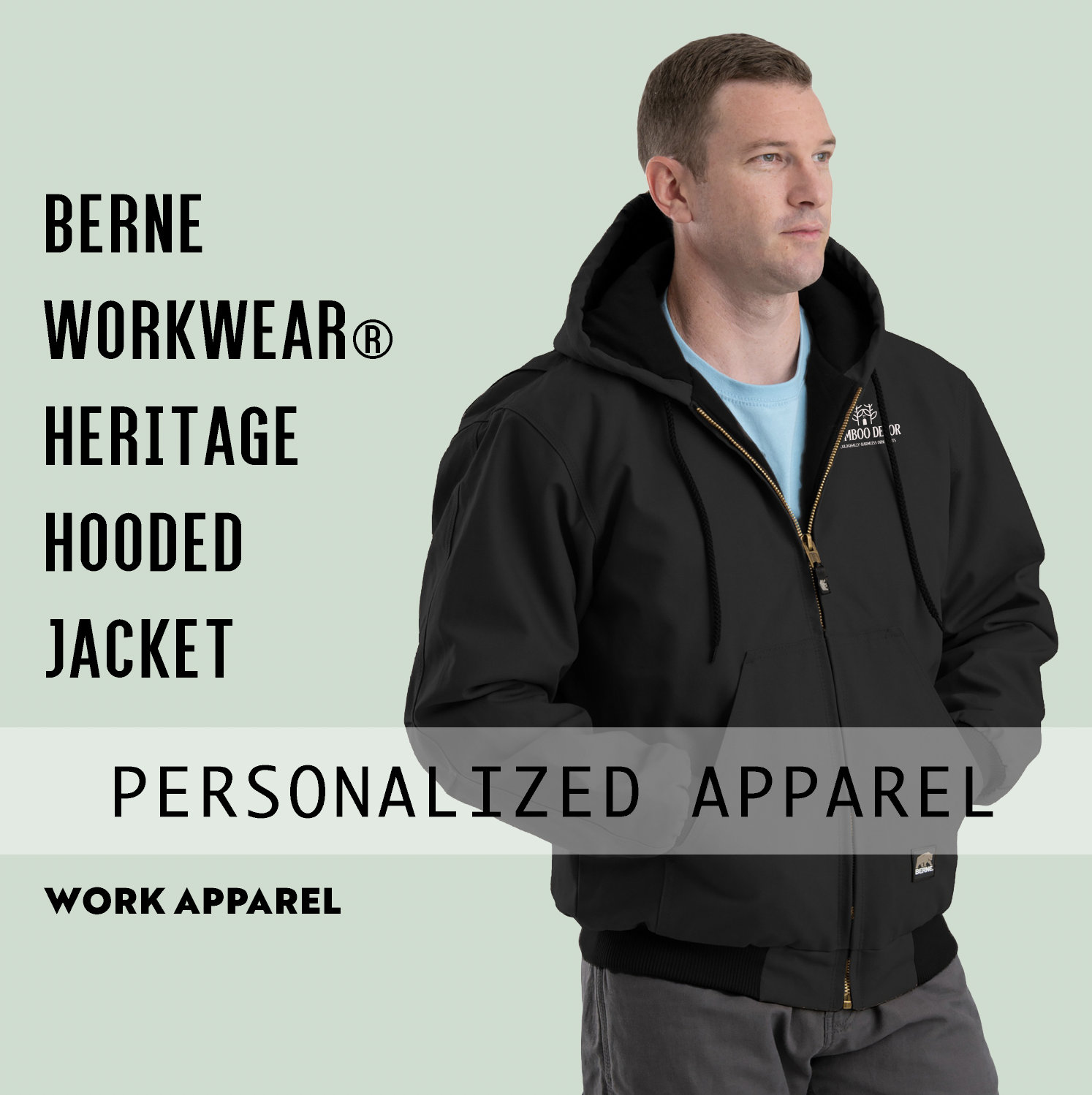Berne Workwear Heritage Hooded Jacket Personalized Hooded Jacket