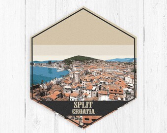 Split Croatia Hexagon Canvas by Printed Marketplace