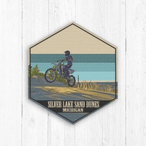 Silver Lake Michigan Hexagon Canvas Print by Printed Marketplace