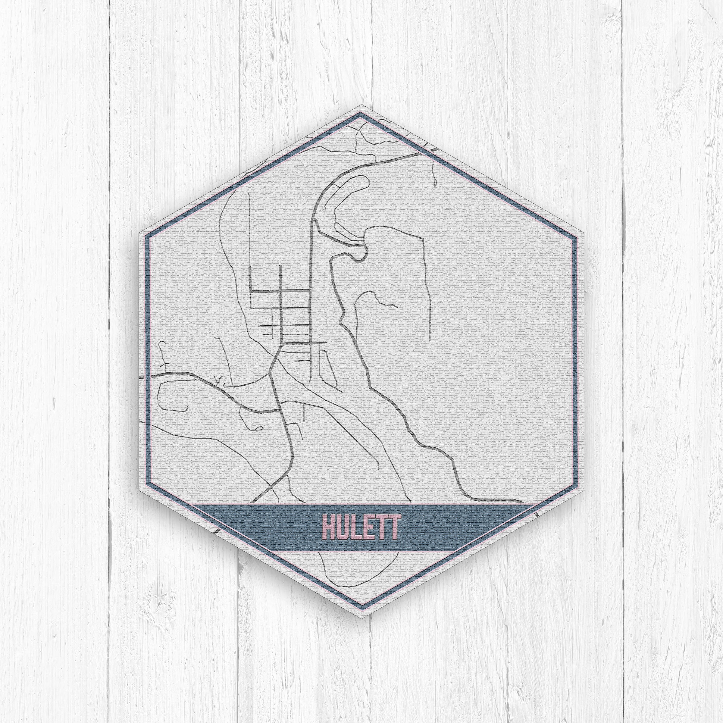Hulett Wyoming Street Map Hulett Wyoming Hexagon Gray and Etsy
