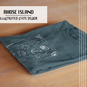 Illustrated Rhode State Island Shirt By Printed Marketplace