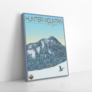 Hunter Mountain New York Modern Illustration Print | Hanging Canvas of ...