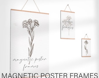 White Wood 11 Magnetic Poster Holder - Displays Market