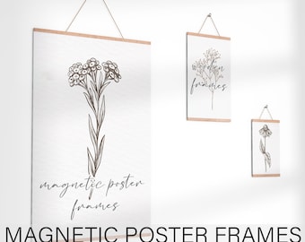 Hanging Wooden Magnetic Picture Frames | Hanging Frame | Magnetic Poster Frame | Poster Frame | Minimalistic Frame || SELECT SIZES