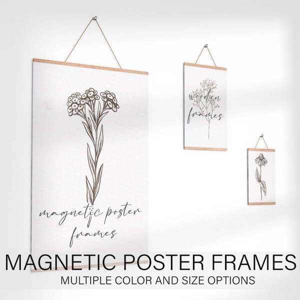 Hanging Wooden Magnetic Picture Frames | Hanging Frame | Magnetic Poster Frame | Poster Frame | Minimalistic Frame