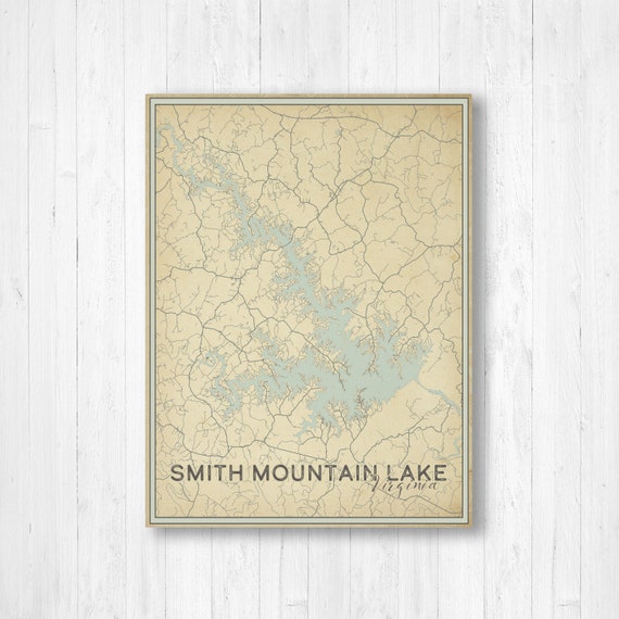 Smith Mountain Lake Virginia Moonlight Memories Travel Poster Art Print 363