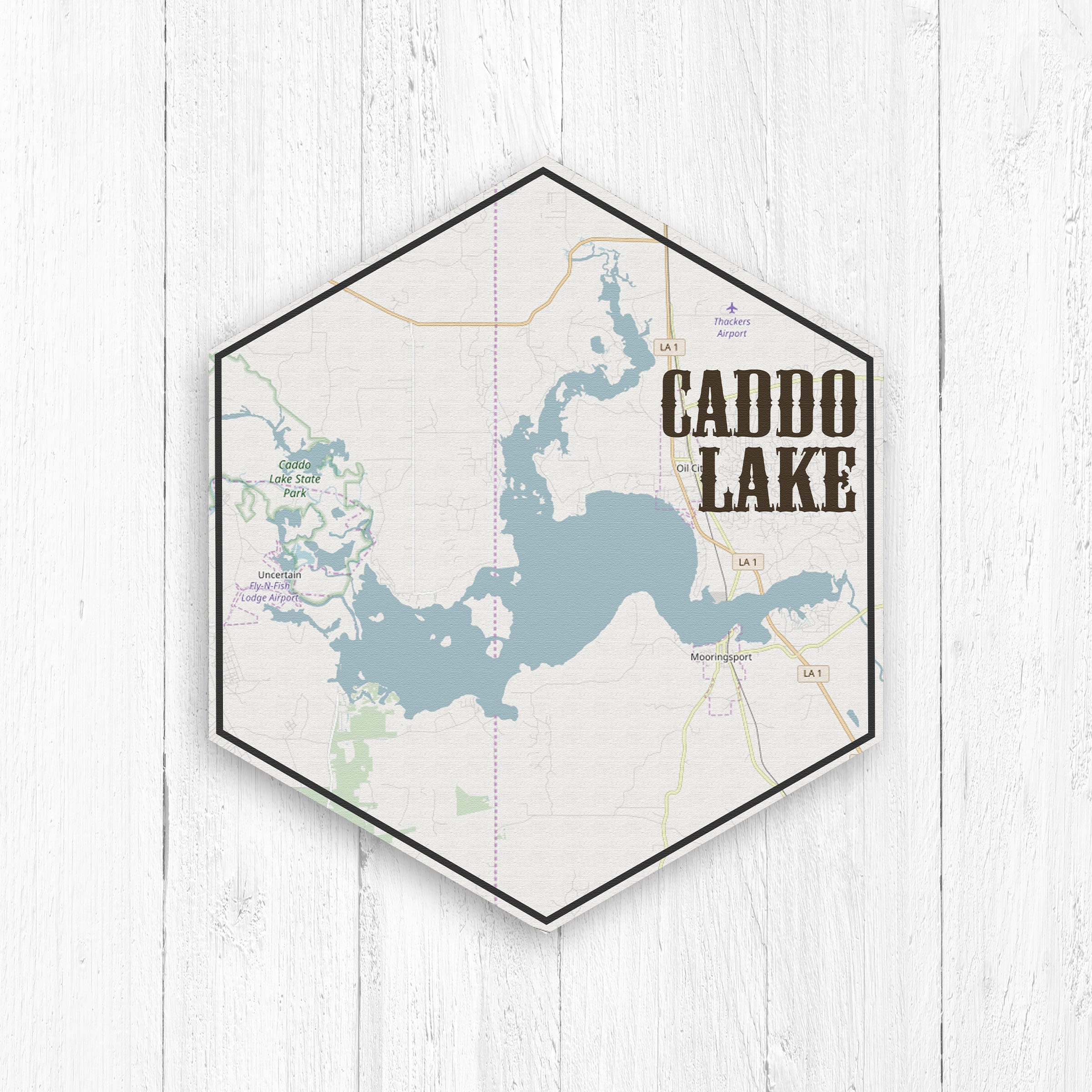 Caddo Lake Texas Hexagon Lake Map by Printed Marketplace Etsy UK