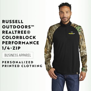 Russell Outdoors™ Realtree® Colorblock Performance 1/4-Zip | Custom Quarter Zip | Soft Performance 1/4-Zip