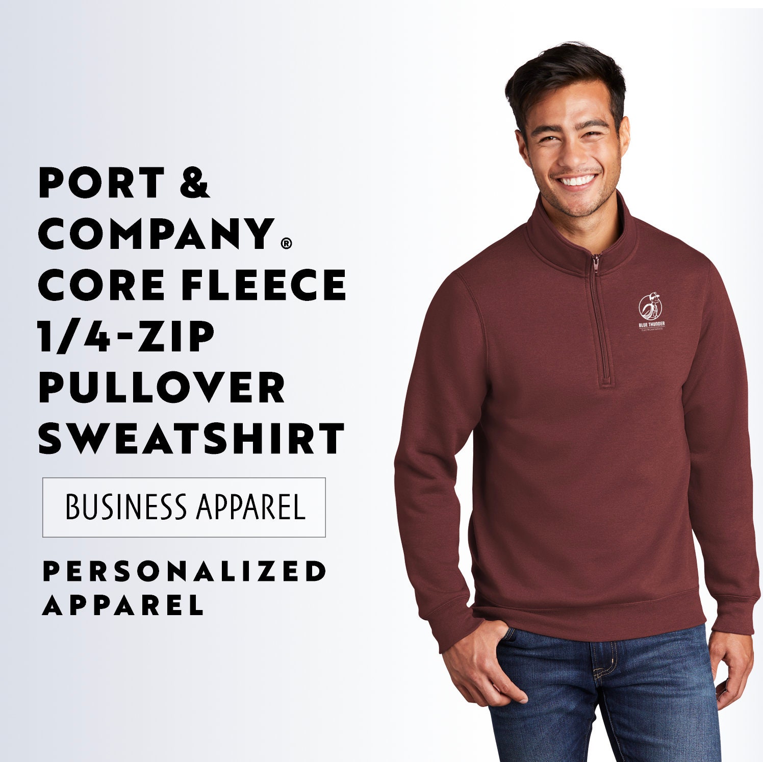 Port & Co Men's Performance Fleece 1/4-Zip Pullover – Moisture-Wicking, Dry Zone Technology