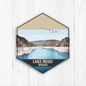 Lake Mead Nevada Hexagon Canvas Print by Printed Marketplace
