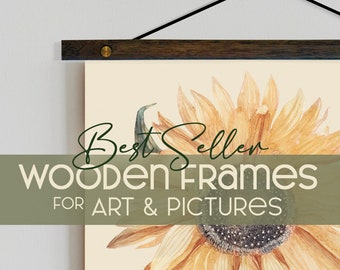 Magnetic Poster Frame for Art & Pictures | Wood Picture Frames | Wall Hanging | Poster Hanger | Print Hanger | Wooden Poster Hanger