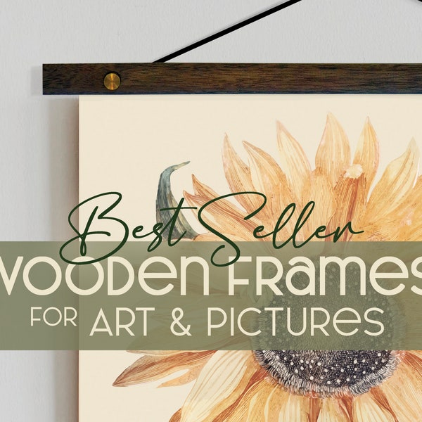 Magnetic Poster Frame for Art & Pictures | Wood Picture Frames | Wall Hanging | Poster Hanger | Print Hanger | Wooden Poster Hanger