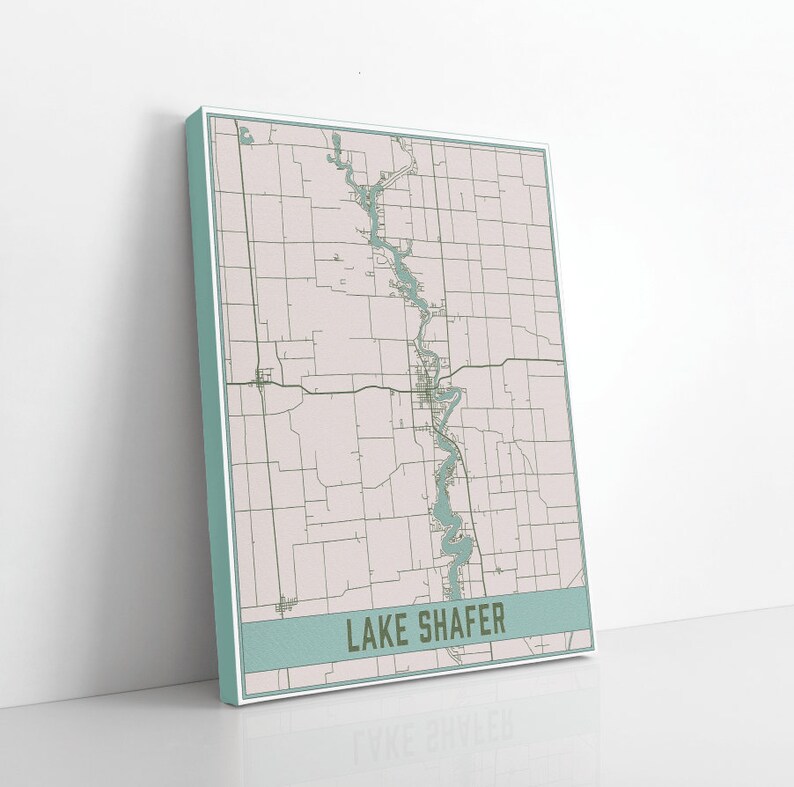 Lake Shafer Indiana Map Print Lake Shafer Poster Etsy