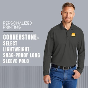 CornerStone® Select Lightweight Snag-Proof Long Sleeve Polo | Custom Long Sleeve Polo | Custom Cornerstone Polo