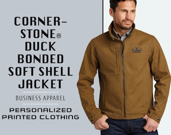 CornerStone® Duck Bonded Soft Shell Jacket | Customized Men&#39;s Soft Shell Jacket | Mens Personalized Apparel