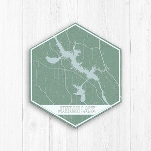 Jordan Lake Alabama Hexagon See Karte von Printed Marktplatz