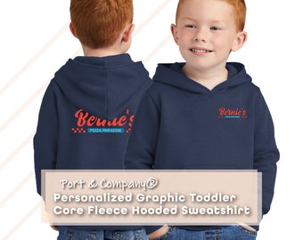 Sweat à capuche personnalisable avec logo graphique pour tout-petits | Vêtements bébé personnalisés| Sweat-shirt à capuche zippé Core Fleece pour tout-petit | Port et compagnie