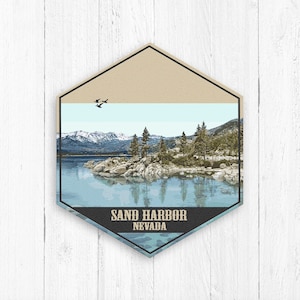 Lienzo hexagonal de Sand Harbor Nevada de Printed Marketplace
