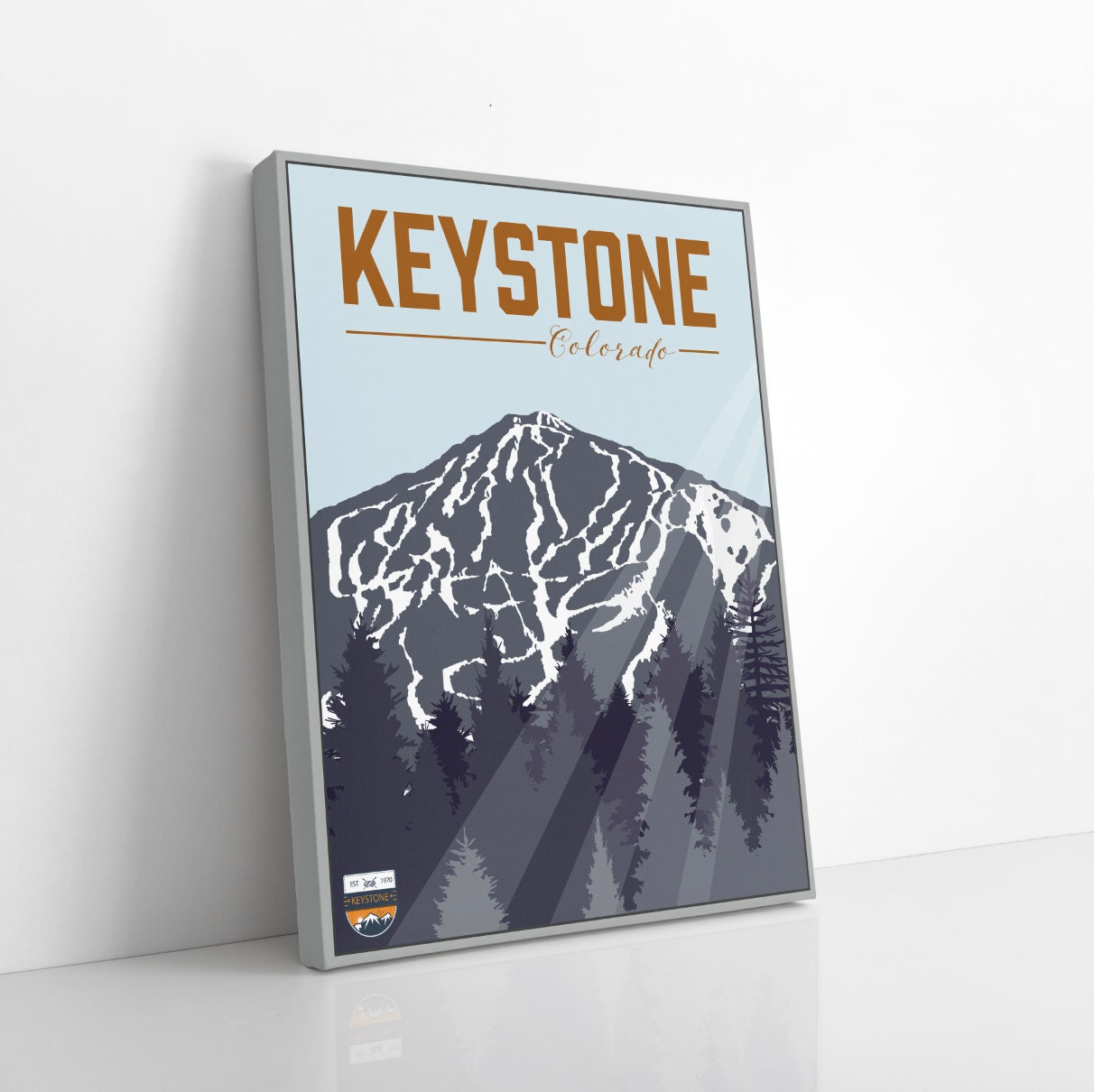 Keystone Colorado Ski Illustration Print Hanging Canvas of | Etsy