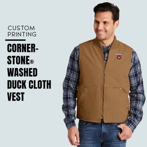 CornerStone® Washed Duck Cloth Vest | Custom Cloth Vest | Comfortable Vest