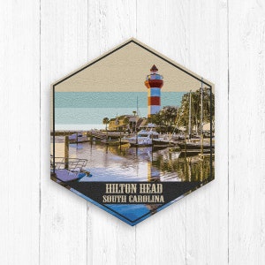 Toile hexagonale de l’île de Hilton Head, impression de Hilton Head en Caroline du Sud, affiche de Hilton Head, illustration moderne de Hilton Head, impression de Hilton Head