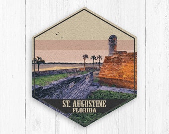 St Augustine Hexagon Canvas, St Augustine Florida Print, St Augustine Canvas Print, St Augustine Illustration Print, St Augustine Print