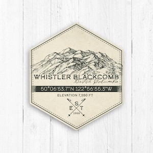Distintivo esagonale della stazione sciistica Whistler Blackcomb di Printed Marketplace