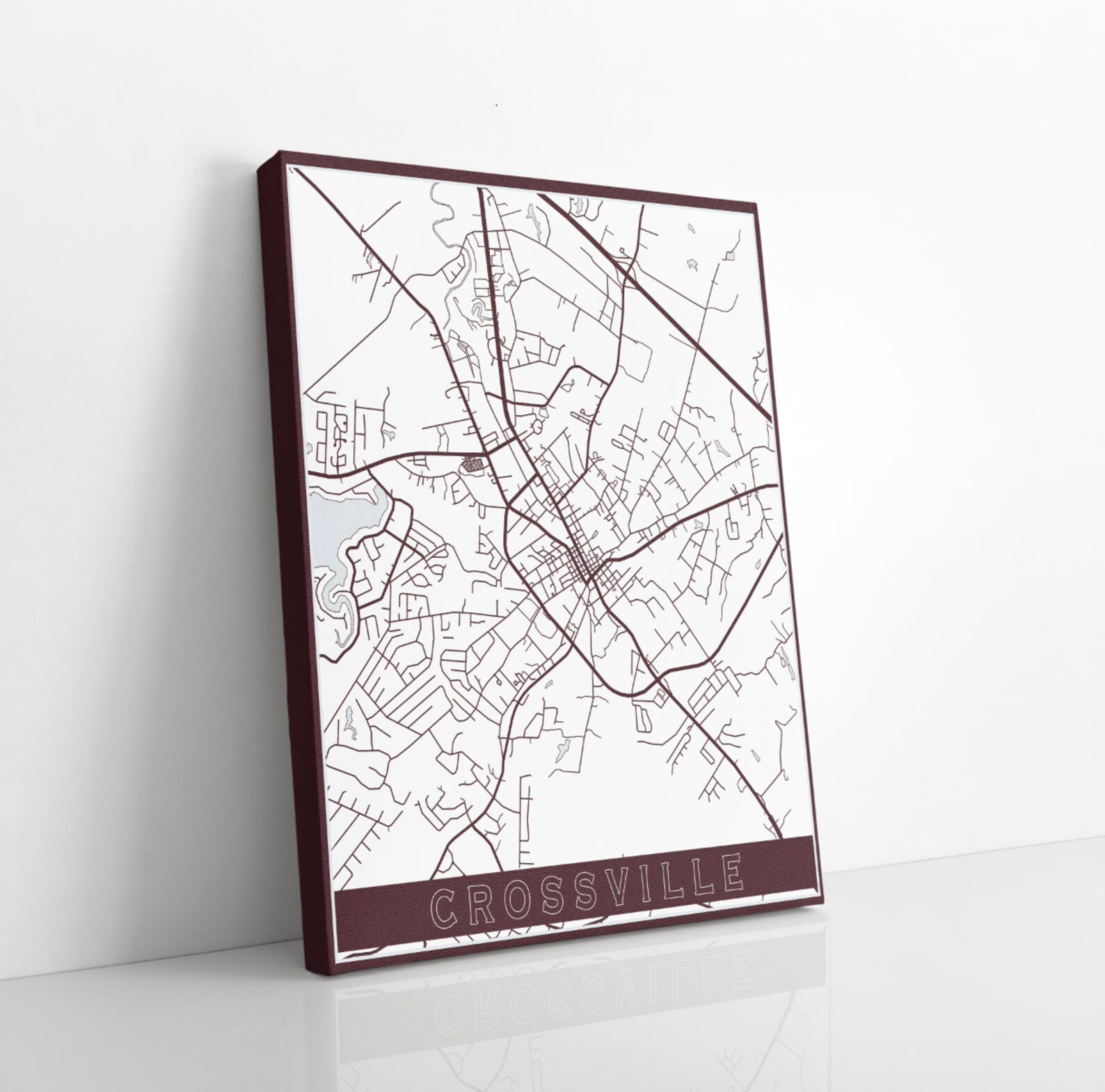 Crossville Tennessee Street Map Print Hanging Canvas Map of Etsy