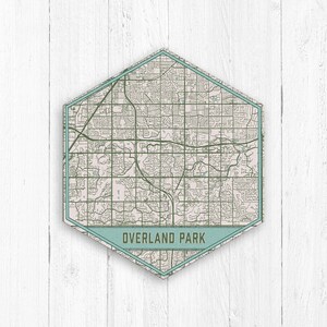 Overland Park Kansas Hexagon City Street Map Print, Overland Park Street Map, Overland Park Canvas, Overland Park Kansas Canvas Street Impresión