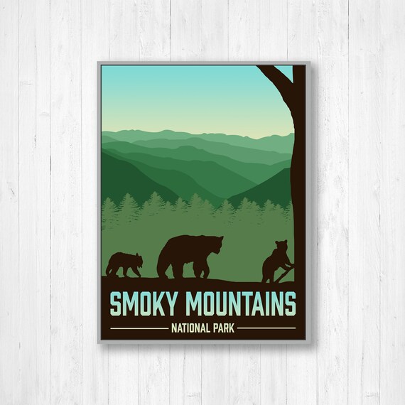 Great Smoky Mountains National Park Modern Illustration Print | Etsy
