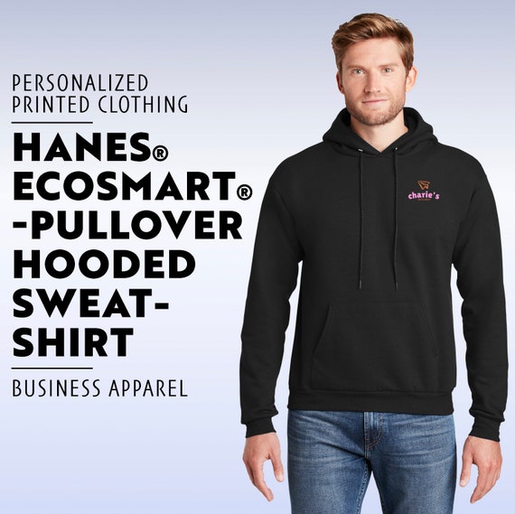 Hanes® Ecosmart® Pullover Hooded Sweatshirt Custom Hoodie Soft