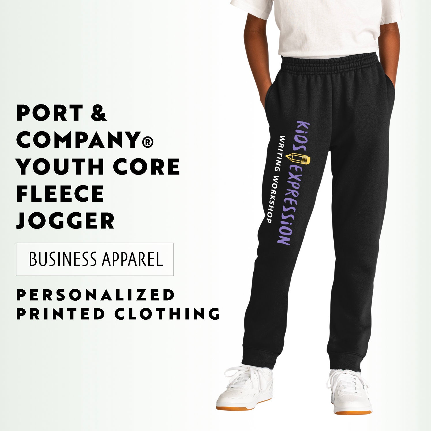 Port & Company ® Youth Core Fleece Jogger Personalized Fleece Jogger  Comfortable and Soft Jogger 