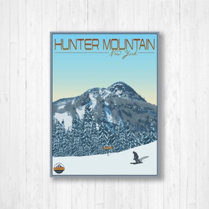 Hunter Mountain New York Modern Illustration Print | Hanging Canvas of ...