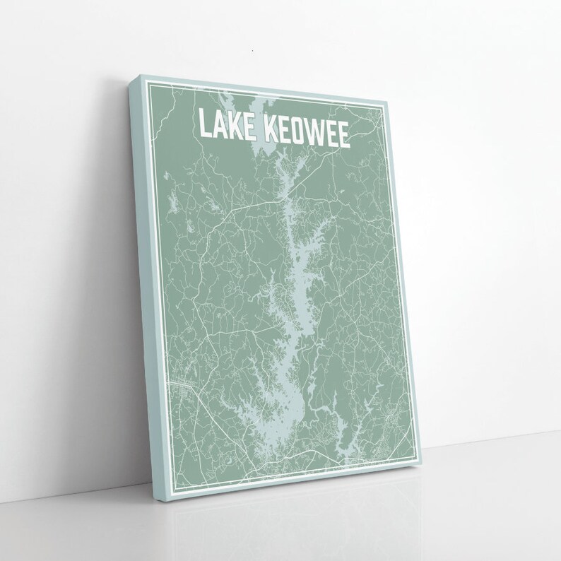 Lake Keowee South Carolina Street Map Print Lake Keowee Etsy