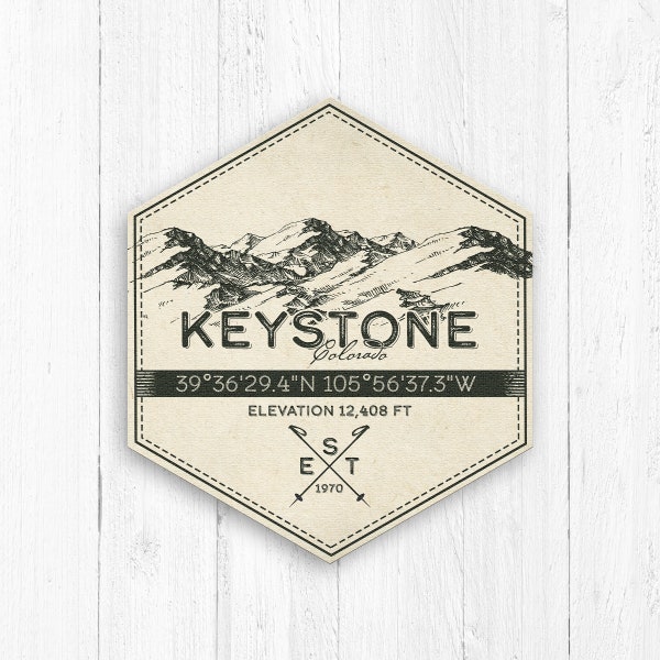 Keystone Ski Resort Hexagon Badge