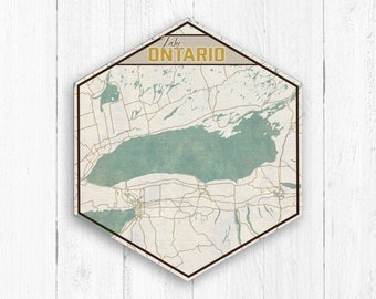 Lake Ontario Hexagon Canvas by Printed Marketplace