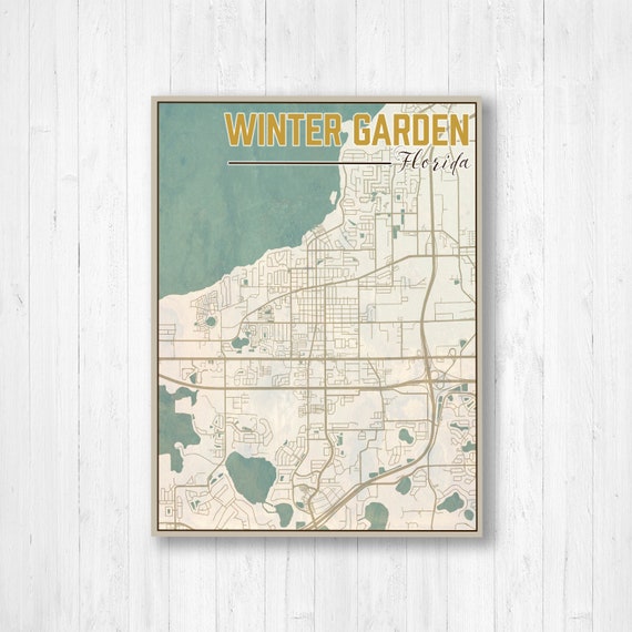 Winter Garden Florida Street Map Print Etsy