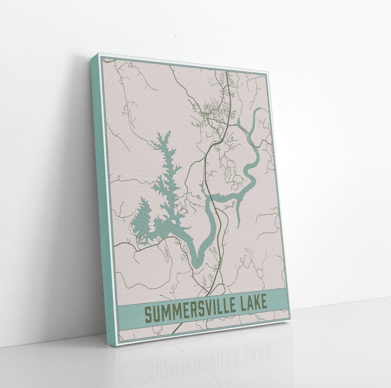 Summersville Lake West Virginia Map Print Summersville Lake Etsy