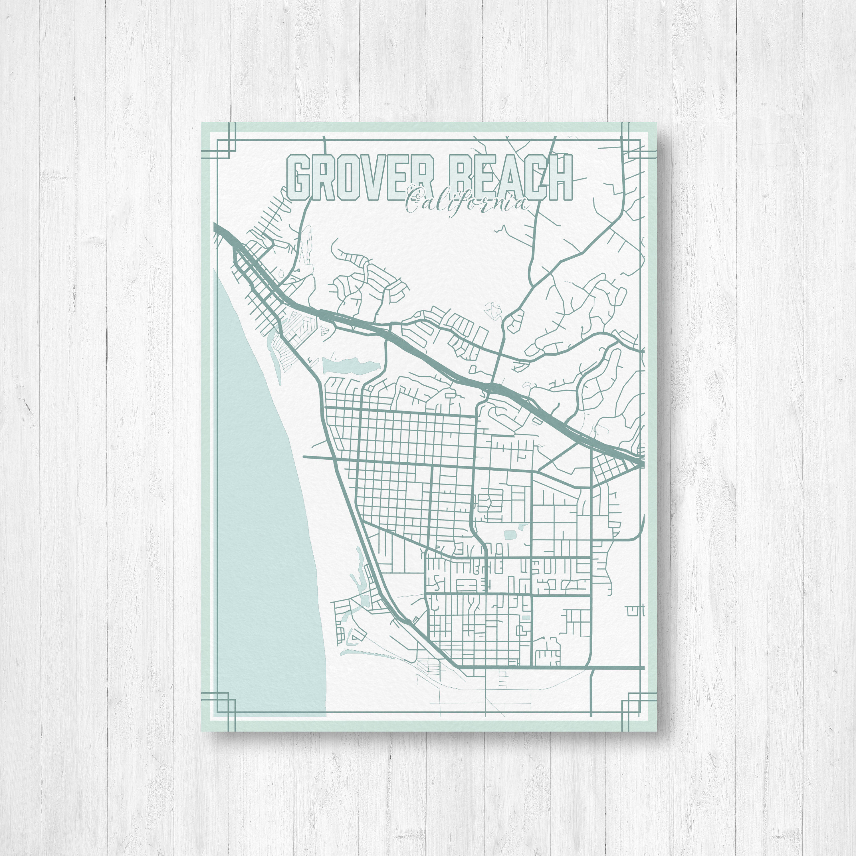 Grover Beach California Street Map Map of Grover Beach Map Etsy
