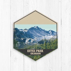 Estes Park Colorado zeshoek canvas illustratie