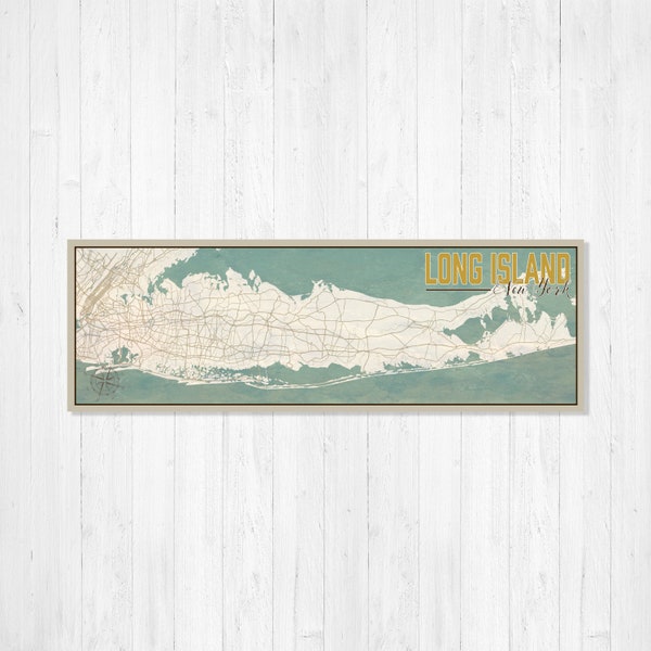 Long Island New York Nautical Street Map | Hanging Canvas Map of Long Island | Printed Marketplace